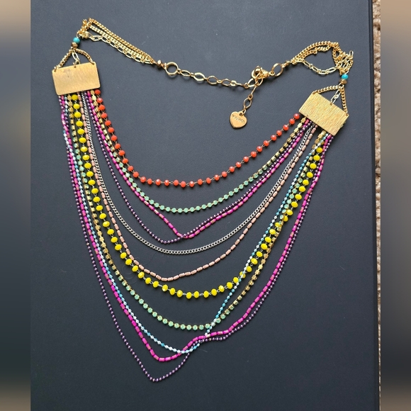 Nakamol Fuschia Layer Chain Necklace - Picture 9 of 9